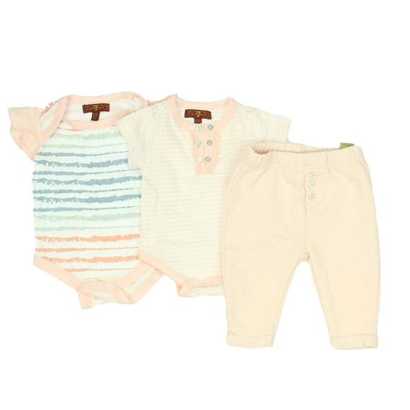 7 for all Mankind Girls Pink | White Apparel Sets size: 0-3 Months - Picture 1 of 2